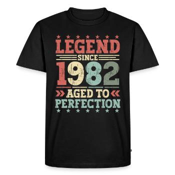 Legend 1982 Vintage Birthday Gift - Men's Premium Organic T-Shirt - black - Front - Nico (187cm)