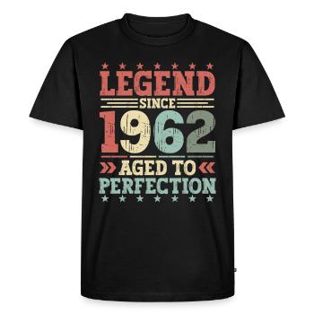 Legend 1962 Vintage Cadeau d’anniversaire - T-shirt Premium bio Homme - noir - Devant - Nico (187cm)
