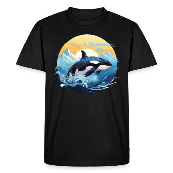 Cute Orca Sea Dolphin Design - Men's Premium Organic T-Shirt - black - Front - Nico (187cm)
