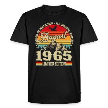 August 1965 Vintage Vintage Retro Fødselsdag - Herre Premium økologisk T-shirt - sort - Foran - Nico (187cm)