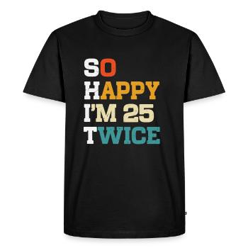 50 Anniversaire 50 Années Né 1975 - T-shirt Premium bio Homme - noir - Devant - Nico (187cm)