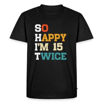 30 Anniversaire 30 Années Né 1995 - T-shirt Premium bio Homme - noir - Devant - Nico (187cm)