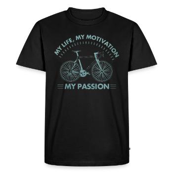 Vélo cycliste vélo vélo roue cadeau - T-shirt Premium bio Homme - noir - Devant - Nico (187cm)