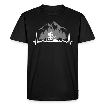 Heartbeat - MTB - Mountainbiker - Bike - Men's Premium Organic T-Shirt - black - Front - Nico (187cm)