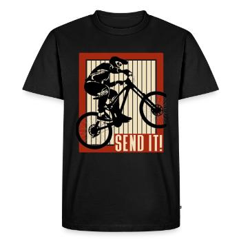 Vélo de montagne Envoyez-le - T-shirt Premium bio Homme - noir - Devant - Nico (187cm)