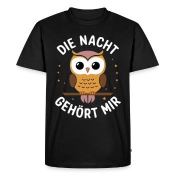 oiseau de nuit hibou hibou oiseau - T-shirt Premium bio Homme - noir - Devant - Nico (187cm)