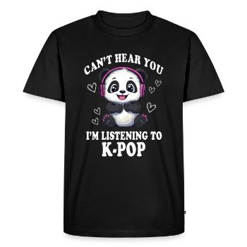 Mignon Panda K-Pop Kpop Corée Musique - T-shirt Premium bio Homme - noir - Devant - Nico (187cm)