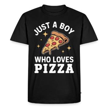 Pizza Italie Restauration rapide - T-shirt Premium bio Homme - noir - Devant - Nico (187cm)
