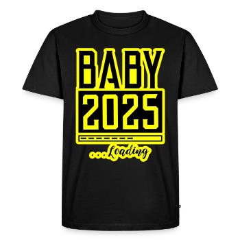 Bébé 2025 Chargement Babyshower - T-shirt Premium bio Homme - noir - Devant - Nico (187cm)