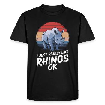 Rhinocéros Rhinocéros - T-shirt Premium bio Homme - noir - Devant - Nico (187cm)