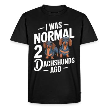 Chien teckel - T-shirt Premium bio Homme - noir - Devant - Nico (187cm)