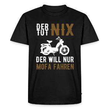 Mofa Moped Mopedfahrer Spruch Geschenk - Männer Premium Bio T-Shirt - Schwarz - Vorne - Nico (187cm)