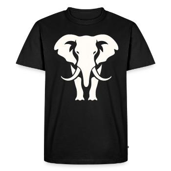 Elephant Silhouette White Logo - Men's Premium Organic T-Shirt - black - Front - Nico (187cm)