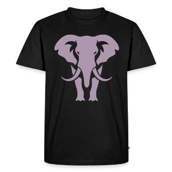Elephant Silhouette White Logo - Men's Premium Organic T-Shirt - black - Front - Nico (187cm)