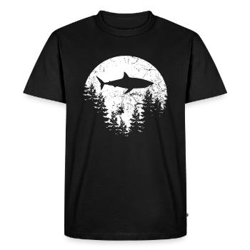 Lune Requin requin Shark Jaws Moon T-shirt T - T-shirt Premium bio Homme - noir - Devant - Nico (187cm)