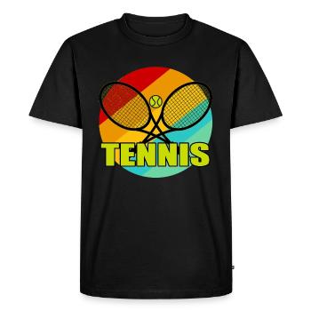 Raquette tennis de tennis tennis - T-shirt Premium bio Homme - noir - Devant - Nico (187cm)