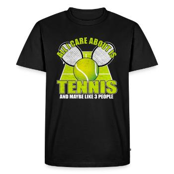 Tennis de tennis tennis de tennis - T-shirt Premium bio Homme - noir - Devant - Nico (187cm)
