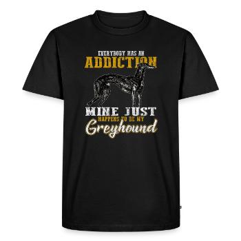 lévrier - T-shirt Premium bio Homme - noir - Devant - Nico (187cm)