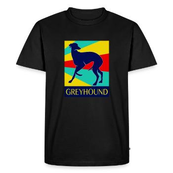 lévrier - T-shirt Premium bio Homme - noir - Devant - Nico (187cm)