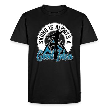 vacances de ski - T-shirt Premium bio Homme - noir - Devant - Nico (187cm)