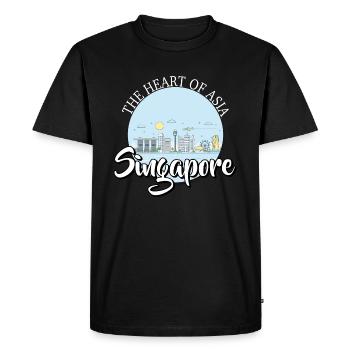 Singapour Nationalité Singapore Nation Skyline - T-shirt Premium bio Homme - noir - Devant - Nico (187cm)