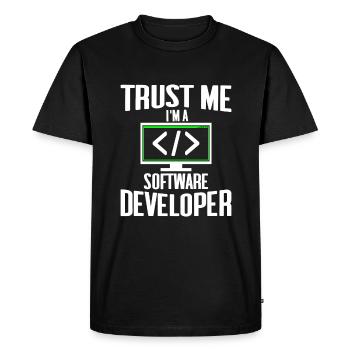 Trust me I'm a software developer gift online - Men's Premium Organic T-Shirt - black - Front - Nico (187cm)