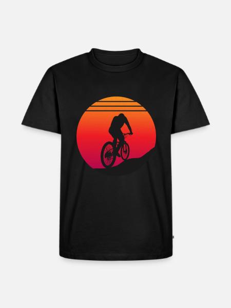 Mountain Bike - Sunset - Men's Premium Organic T-Shirt - black