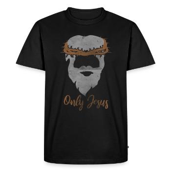 Jésus - seul Jésus - T-shirt Premium bio Homme - noir - Devant - Nico (187cm)
