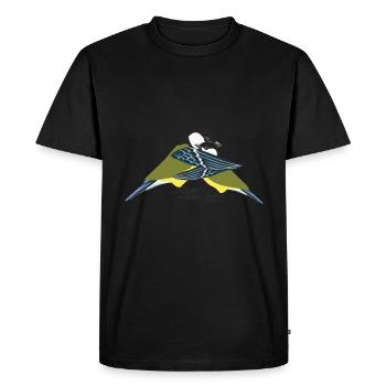 Mésange bleue - T-shirt Premium bio Homme - noir - Devant - Nico (187cm)