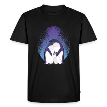 Famille des pingouins - T-shirt Premium bio Homme - noir - Devant - Nico (187cm)