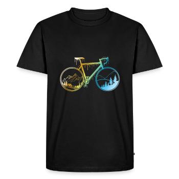 Conception de vélo de gravier - T-shirt Premium bio Homme - noir - Devant - Nico (187cm)