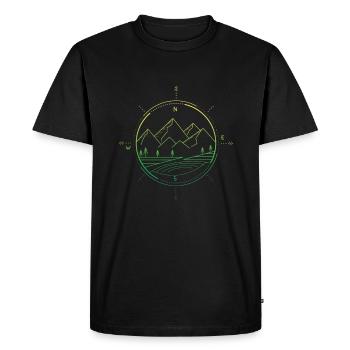 Mountains compass - Men's Premium Organic T-Shirt - black - Front - Nico (187cm)