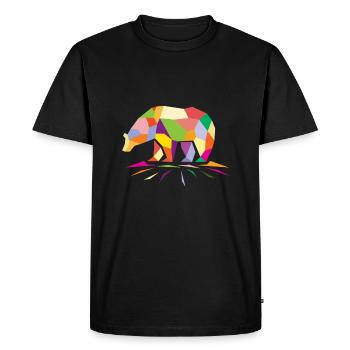 Ours polygone - T-shirt Premium bio Homme - noir - Devant - Nico (187cm)