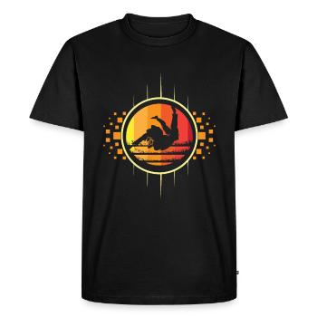 Judo rétro - T-shirt Premium bio Homme - noir - Devant - Nico (187cm)