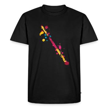 Flute Splash - Men's Premium Organic T-Shirt - black - Front - Nico (187cm)