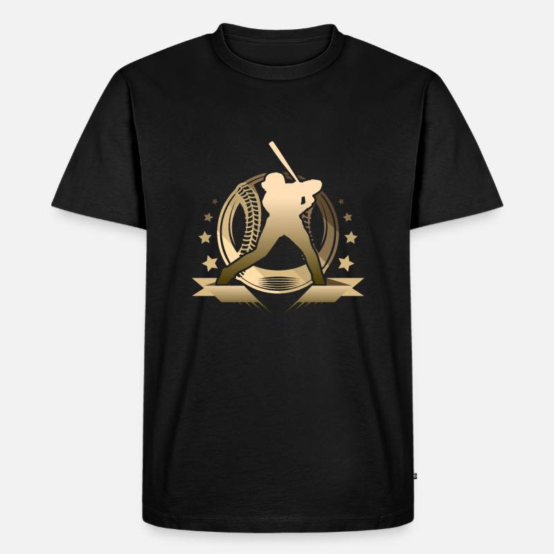 Baseball - Männer Premium Bio T-Shirt - Schwarz