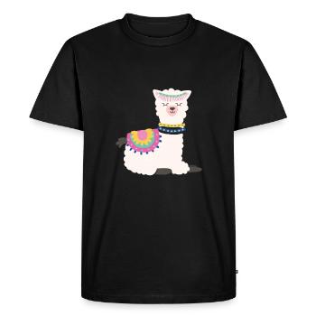 Alpaga endormi - T-shirt Premium bio Homme - noir - Devant - Nico (187cm)