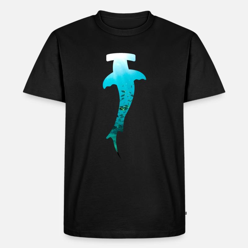Hammerhai Tauchen - Männer Premium Bio T-Shirt - Schwarz