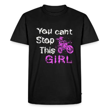 Fille de motocross - T-shirt Premium bio Homme - noir - Devant - Nico (187cm)