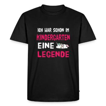 Kindergarten Legende - Männer Premium Bio T-Shirt - Schwarz - Vorne - Nico (187cm)