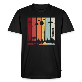 Berlin Shirt Vintage Berlin - Männer Premium Bio T-Shirt - Schwarz - Vorne - Nico (187cm)