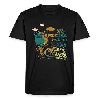 Ballon à air chaud disant - T-shirt Premium bio Homme - noir - Devant - Nico (187cm)