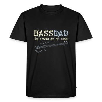Papa guitare basse - T-shirt Premium bio Homme - noir - Devant - Nico (187cm)