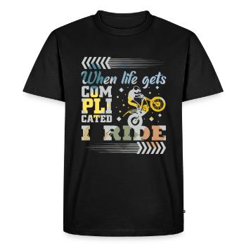 Vélo d'essai disant - T-shirt Premium bio Homme - noir - Devant - Nico (187cm)