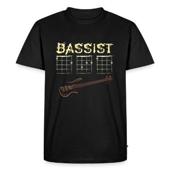 Papa guitare basse - T-shirt Premium bio Homme - noir - Devant - Nico (187cm)