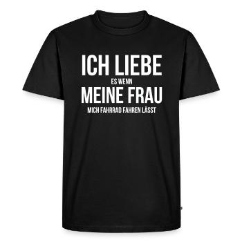 Bike MTB Fahrrad Fahrradmotiv Bicycle Frau Lustig - Männer Premium Bio T-Shirt - Schwarz - Vorne - Nico (187cm)