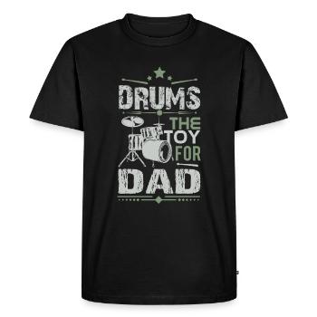 Papa de batterie - T-shirt Premium bio Homme - noir - Devant - Nico (187cm)