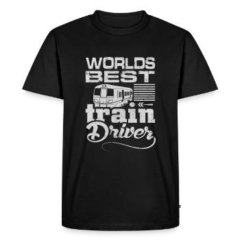 Train driver - Men's Premium Organic T-Shirt - black - Front - Nico (187cm)