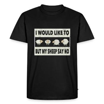 Mouton drôle - T-shirt Premium bio Homme - noir - Devant - Nico (187cm)