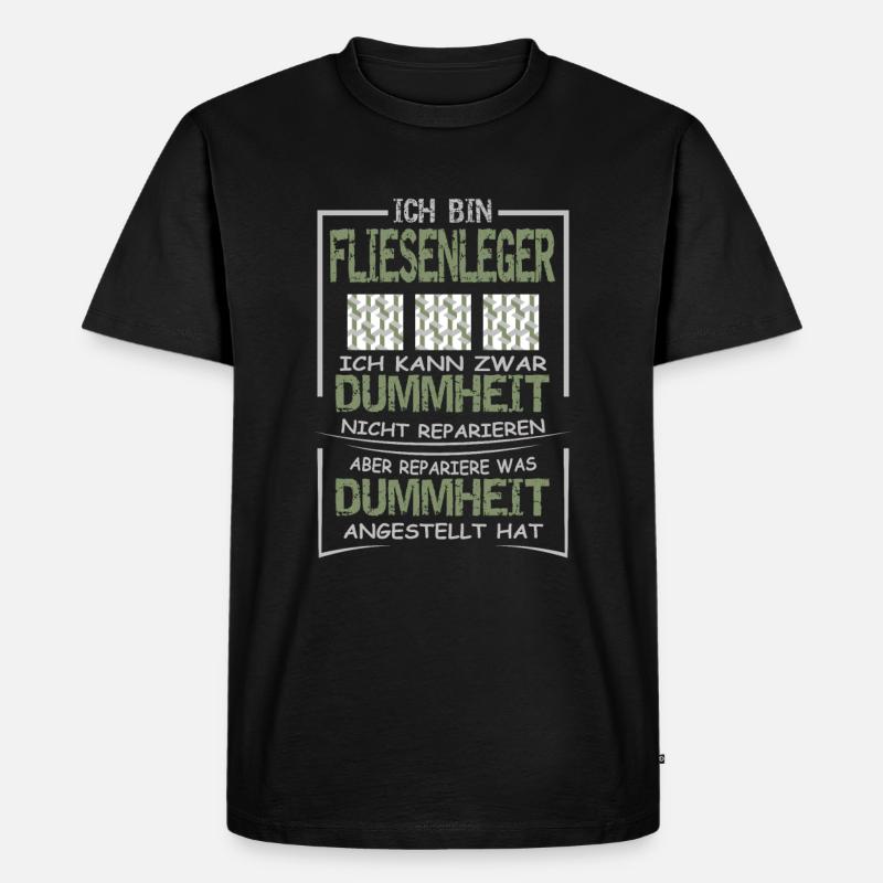 Fliesenleger - Männer Premium Bio T-Shirt - Schwarz